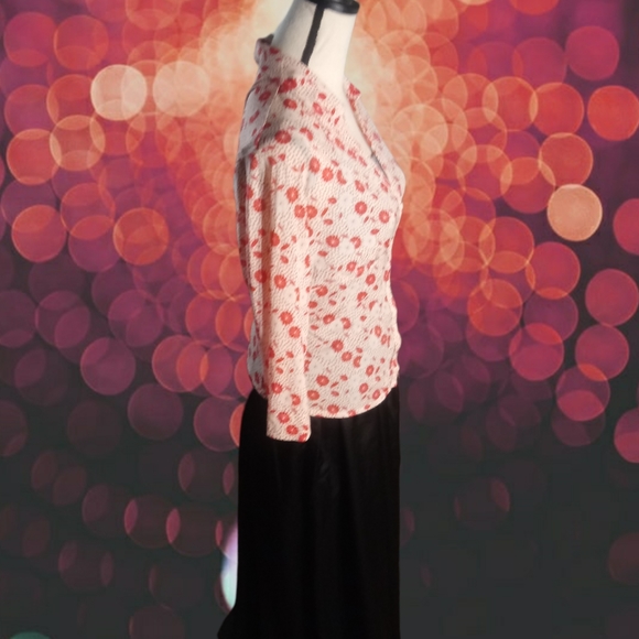 Vintage 90's i.e. Deep V-neck Button Down Empirewaist 3\4 Sleeve Blouse - Picture 3 of 12